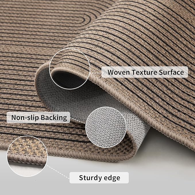 Tangsoo Rainbow Easy Jute 2.6x10 Washable Kitchen Runner Rug - Image 3