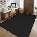 KOZYFLY Black Washable 4x5 Entry Woven Area Rug, Braided Throw Rugs by KOZYFLY
