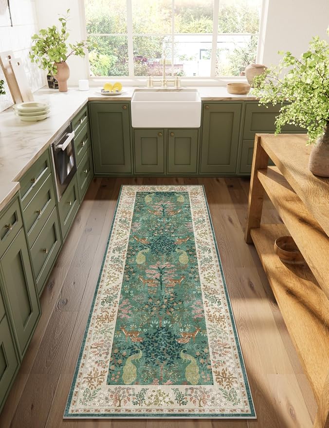 Runner Rug Washable Kitchen Runner: 2'6"x8' Hallway Runner Stain Resistant Non - Image 8