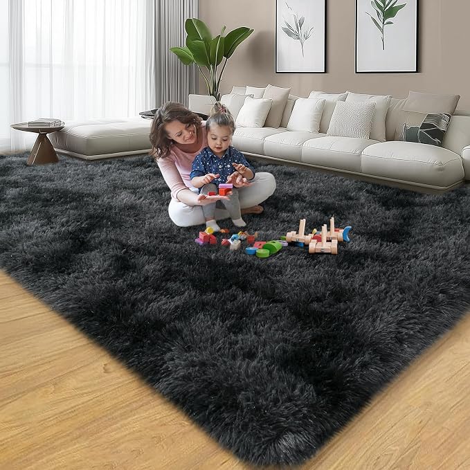 qulint 9x12 Area Rug for Living Room, Soft Fluffy Rug for Bedroom Shag Shaggy - Image 7