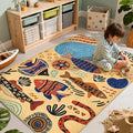 jinchan 5x7 Coastal Area Rug Kids Washable Fun Rug Colorful Ocean Fish Indoor by JINCHAN
