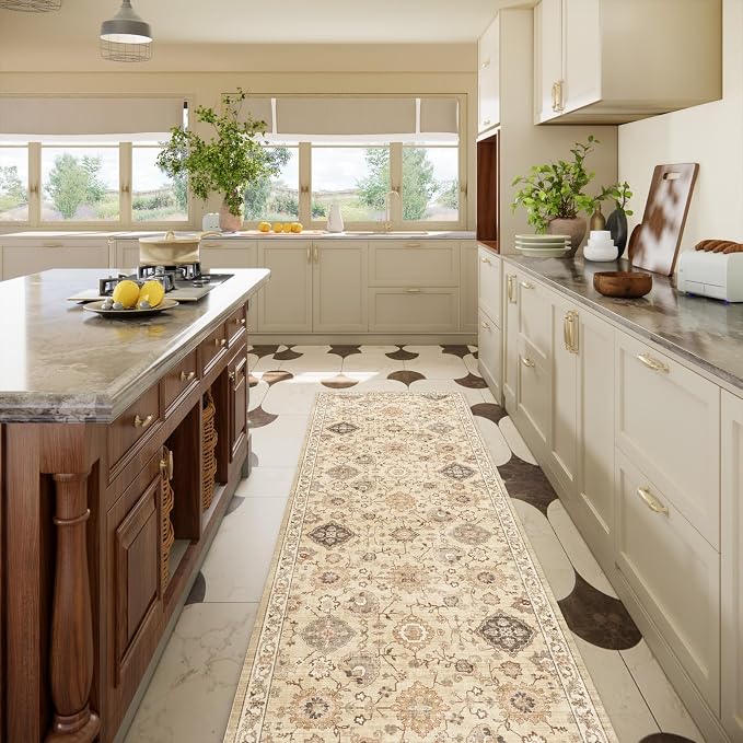 Machine Washable Hallway Runner Rug: 2'6"x8' Kitchen Rugs Stain Resistant Non - Image 9