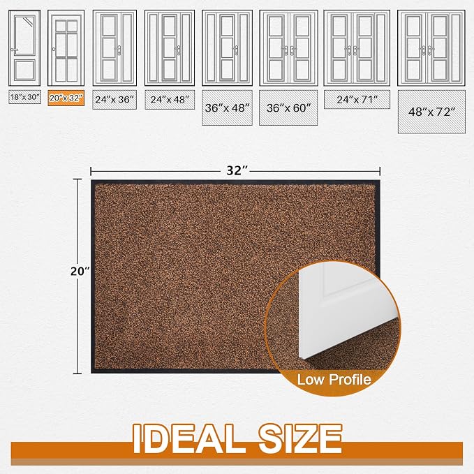 Mibao Front Door Mat Indoor Entrance, Dirt Trapper Welcome Mat - Image 2