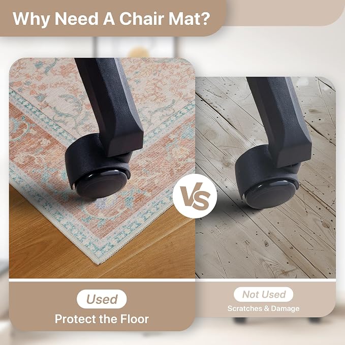 48"x60" Office Chair Mat for Hardwood Tile Floor, Under Desk Carpet Protector - Image 5