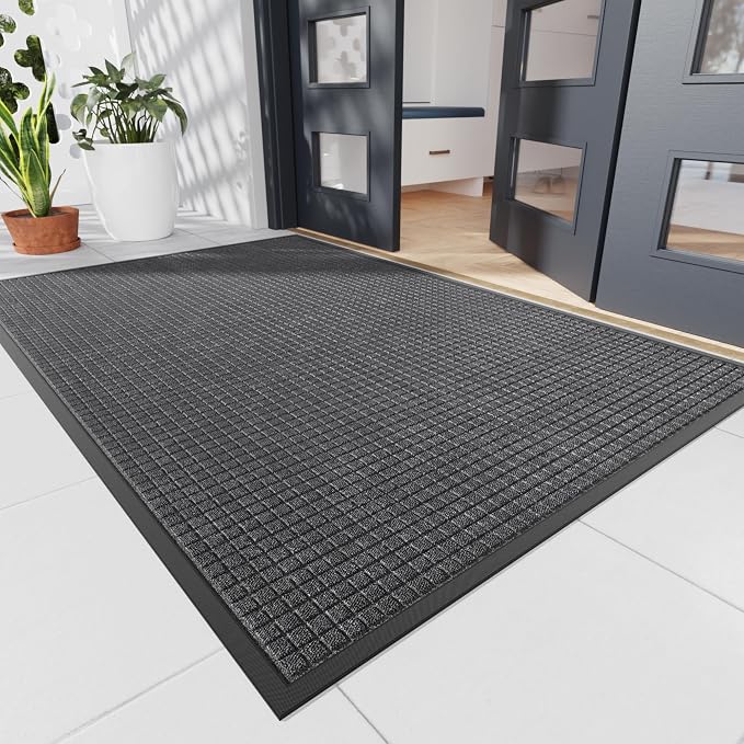Durable Front Door Mat, Non-Slip Rubber Backing, Stain and Fade Resistant by NatureiFrontDoorMat