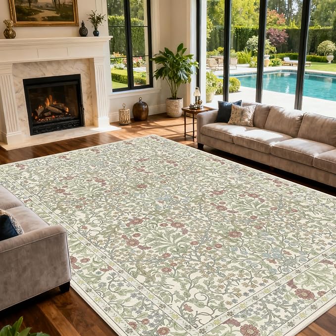Extra Large 10x14 Area Rug for Living Room, Washable Rugs for Dining Room - Image 2