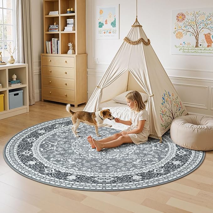 Lessymo 4FT Washable Round Area Rugs - Image 4
