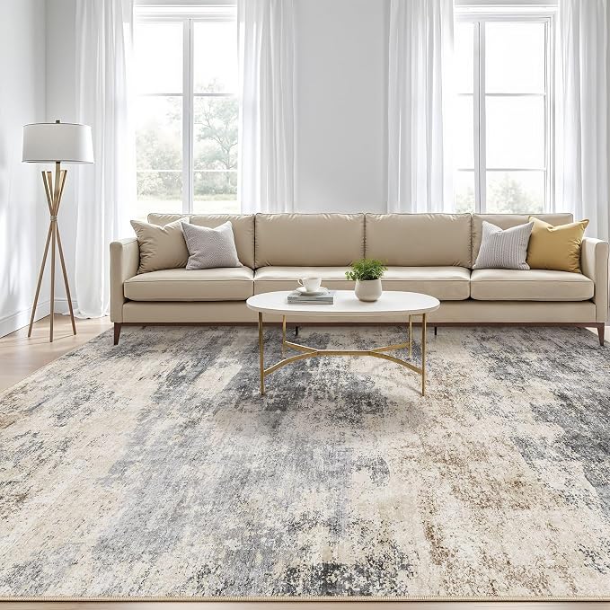 6x9 Area Rugs Living Room: Washable Large Abstract Modern Soft Rug Stain - Image 5