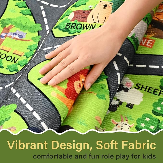 Zoo Adventure Kids Car Rug, Cute Animal Play Mat - Image 7
