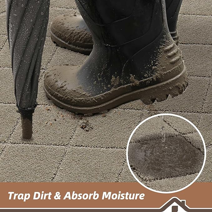 BEQHAUSE Dirt Trapper Door Mat 32" x 48", Doormat Non-Slip Entryway Rugs - Image 3