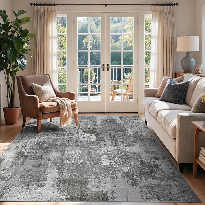 4x6 Ft Area Rugs for Living Room, Soft Non-Slip Washable Rugs Modern Abstract by Cuzwlovita