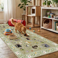 3x7 Washable Rug Runner, Non Slip Low Pile Hallway Cat Runner Rug, Stain by Puino