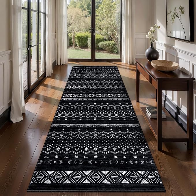 SERISSA Hallway Runner Rug, Soft Low-Pile Geometric Indoor Long Carpet - Image 2
