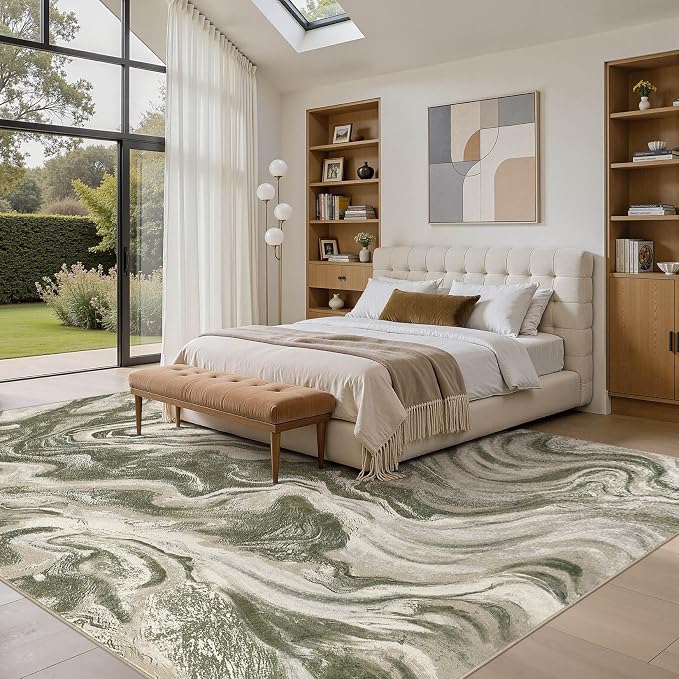 DMOYEST 5x7 Washable Area Rug for Living Room, Non Slip Abstract Rugs, Modern - Image 6