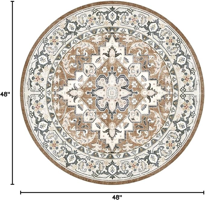 Lessymo 4FT Washable Round Area Rugs - Image 2