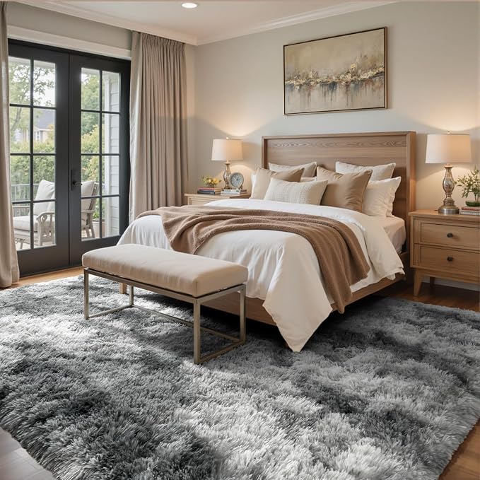 4x6 Ft Shag Rugs for Bedroom Living Room, Tie-Dyed Ultra Soft Fluffy Furry Area - Image 3