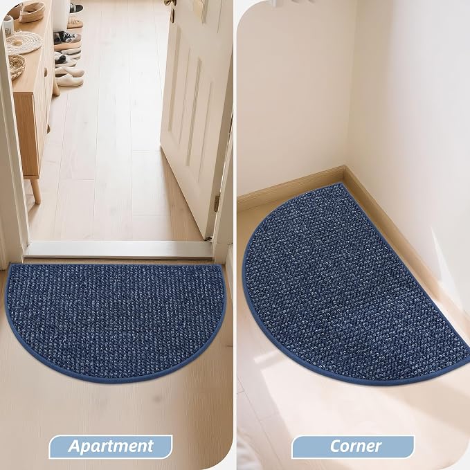 BEQHAUSE Dirt Trapper Door Mat 17" x 30" Half Circle Non Slip Washable Doormats - Image 9