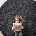 OLANLY Black Round Rugs for Bedroom by OLANLY