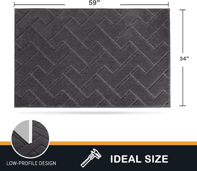 PURRUGS Dirt Trapping Door Mat 34" x 59", Non-Slip Machine Washable Entry Rug - Image 2