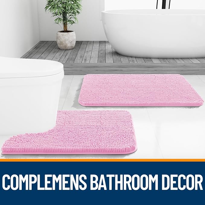 OLANLY Large Bathroom Rugs 70x46, Extra Soft Absorbent Chenille Bath Rugs - Image 7