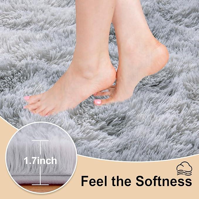 Mugorn 3x5 Rugs for Bedroom, Fluffy Area Rugs for Living Room, Soft Shag Kids - Image 3