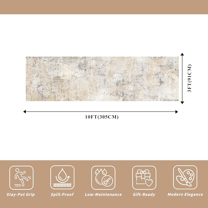 3x10 ft Long Hallway Runner Rug – Non-Slip Washable Kitchen Floor Rug - Image 2