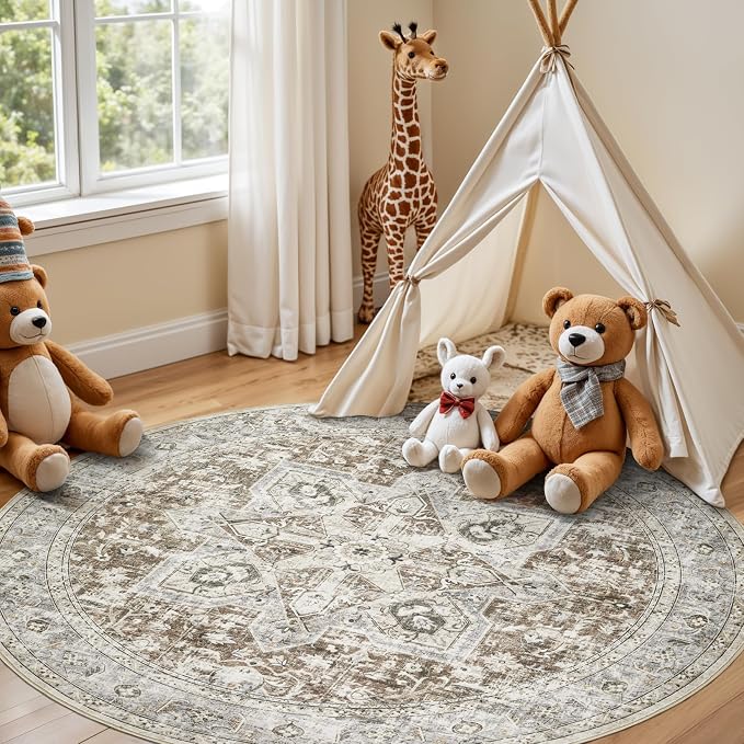 Tortania 6' Round Area Rug Living Room Rugs - Image 5