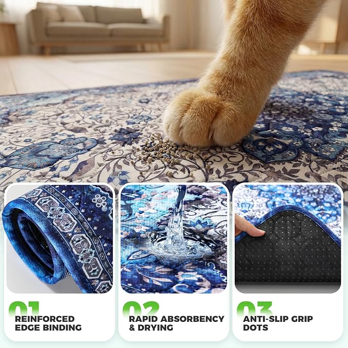 Hompet Cat Litter Mat 2 Pack, 24x36 Large Machine Washable Trapping Mats - Image 5