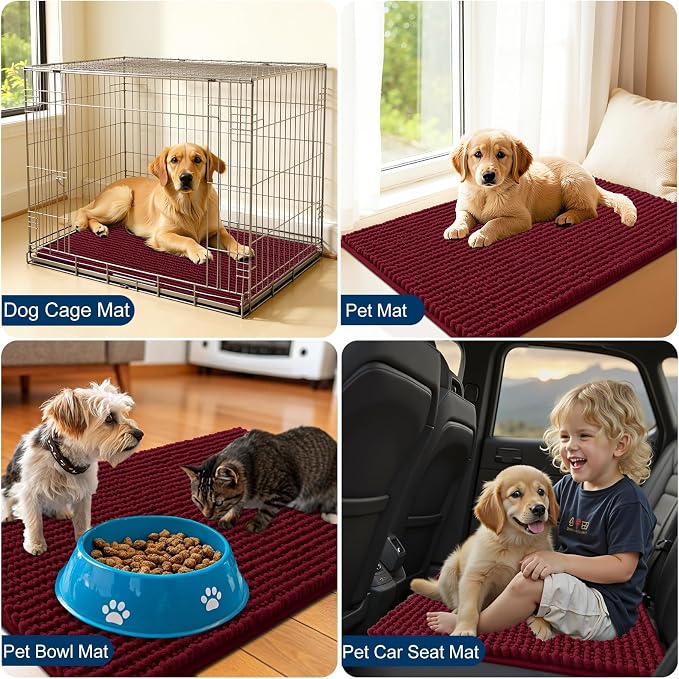 OLANLY Dog Door Mat for Muddy Paws 59x20, Ultra Absorbent Chenille Mud Doormat - Image 7