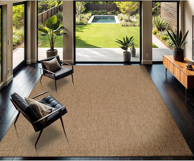CAMILSON Easy Jute Rug 6x9, Indoor Outdoor Natural Color Farmhouse Area Rugs by CAMILSONIndoorOutdoorAreaRugs