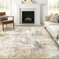 Square Rug 7x7 Living Room: Large Washable Abstract Modern Soft Area Rug Stain by LOONGRUG