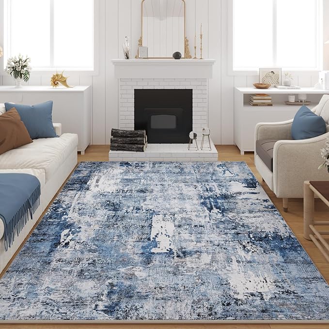 Rugcomf 9x12 Boho Rug Soft Area Rug Non-Slip Non-Shedding Faux Wool Vintage Rug by Rugcomf