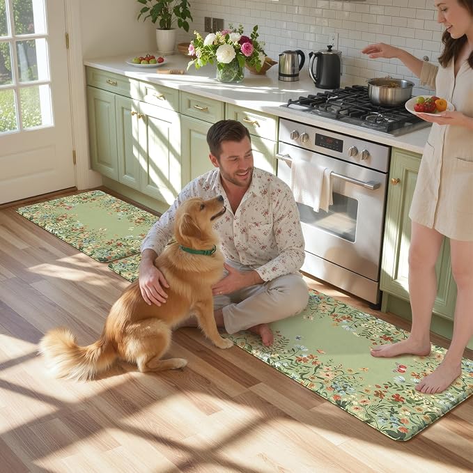 KIMODE Anti Fatigue Kitchen Mats 20"x59"+20"x32", Farmhouse Kitchen Rugs Sets - Image 9