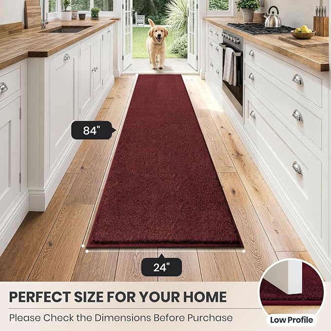 PURRUGS Dirt Trapping Door Mat 24" x 84", Non-Slip Machine Washable Entryway Rug - Image 2
