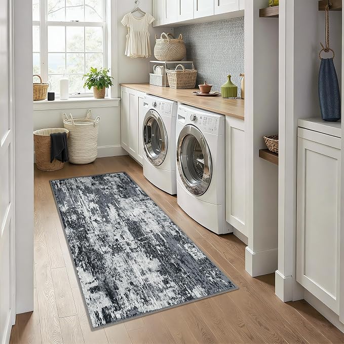 RELEANY Washable Area Rugs 3x6 Non-Slip Modern Abstract Soft - Image 2