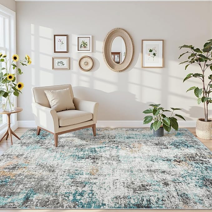 Area Rugs 5x7 Living Room: Large Soft Washable Rug Modern Abstract Anti-Skid - Image 7