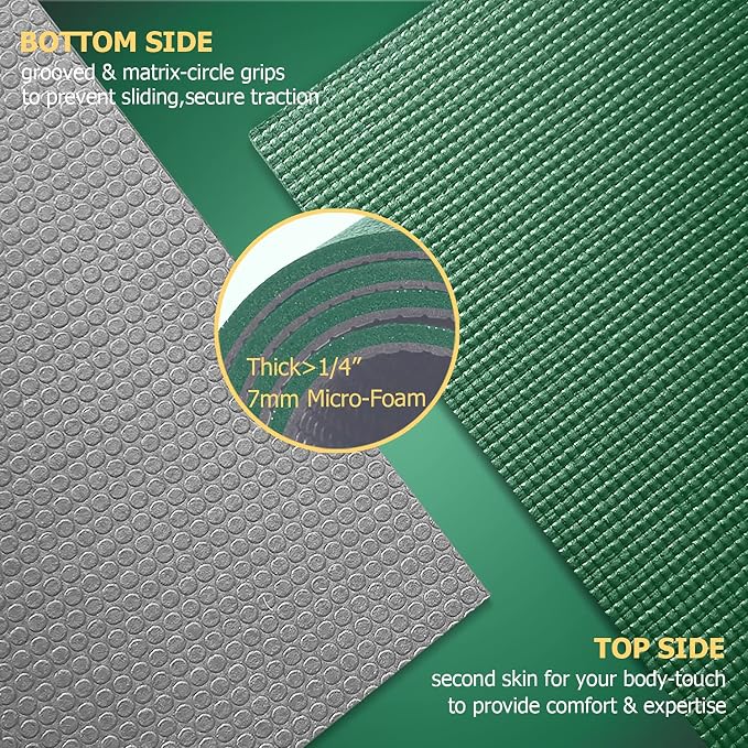 GXMMAT Large Yoga Mat 6'x4'/6'x6'/7'x5', Extra Thick Workout Mats - Image 4