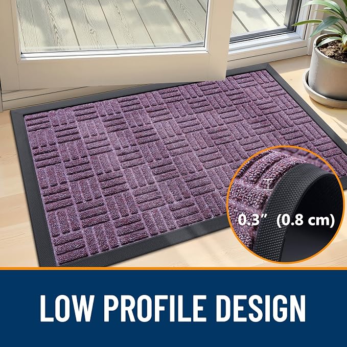 OLANLY Front Door Mat Outside Entrance 71x23, Heavy Duty Sturdy Natural Rubber - Image 4