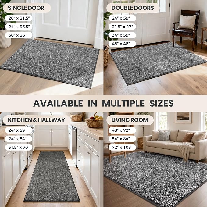 PURRUGS Easy Care Area Rug 4ft x 6ft, Non-Slip Machine Washable Entryway Rug - Image 9
