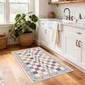 GarveeHome 2x3 Small Rug for Bathroom Machine Washable Modern Checkered Area by GarveeHome