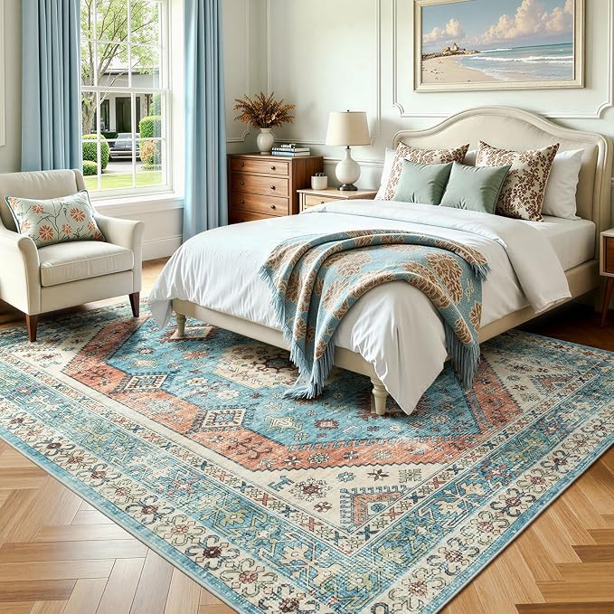 Lofus Vintage Living Room Rugs 8x10, Soft Machine Washable Area Rug - Image 2