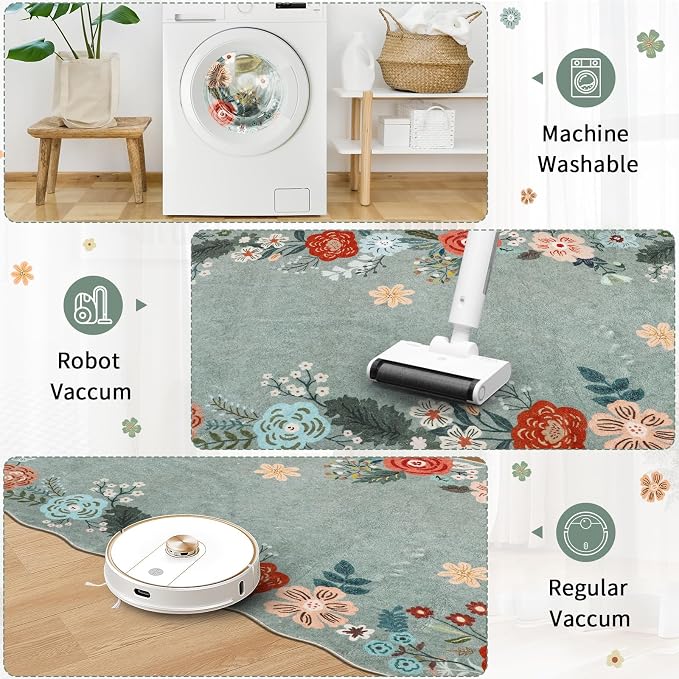 3x8 Runner Rug, Washable Kitchen Rugs - Image 3