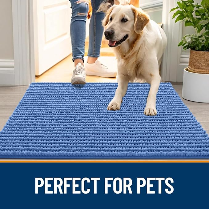 OLANLY Dog Door Mat for Muddy Paws 44x32, Ultra Absorbent Chenille Mud Doormat - Image 6