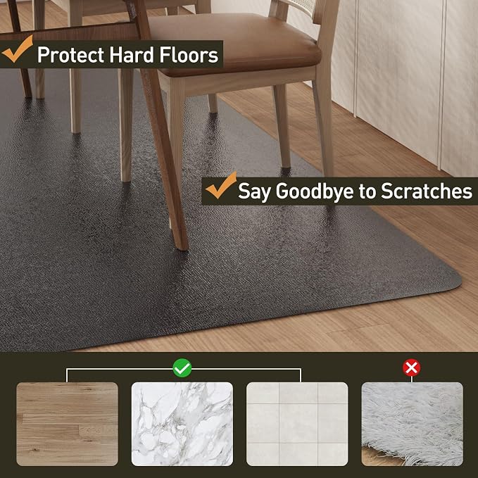 Area Floor Mat for Home, Spill Resistant Hard Floor Protector Cover, Easy Clean - Image 4