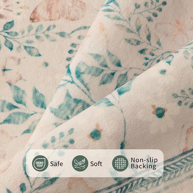 Rugxara 2'6" x 8' Floral Runner Rug, Washable Runners - Image 4