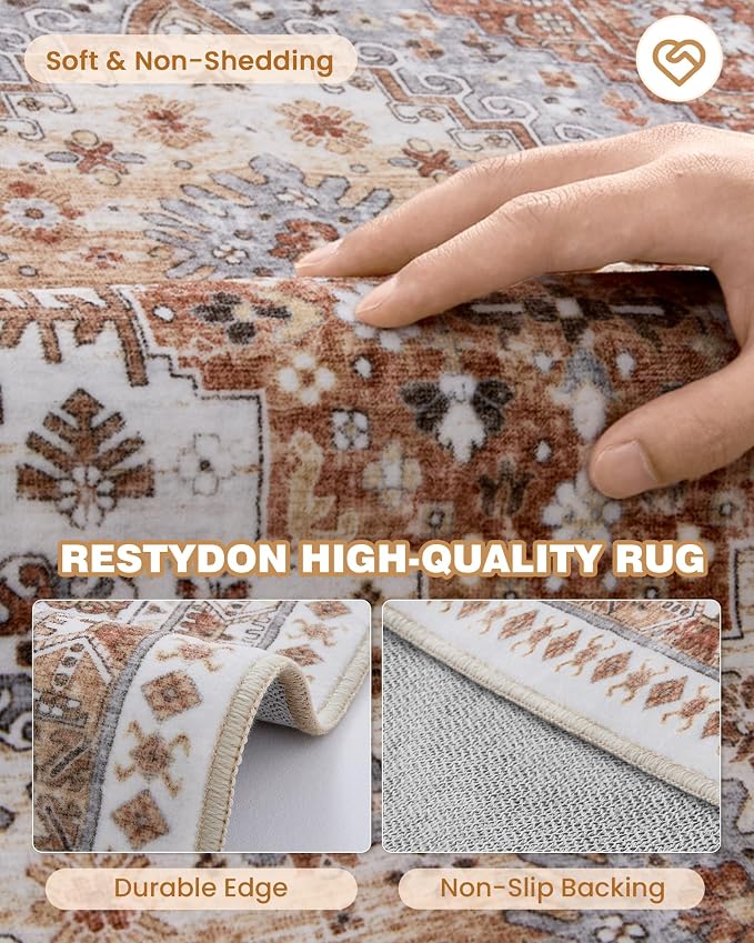 Runner Rug 2x8 Runners for Hallways Non Slip Washable, Vintage Hallway Runner - Image 7