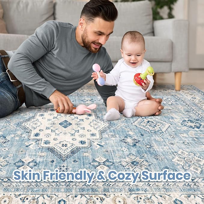 Vintage Living Room Area Rug 5x7 - Image 4