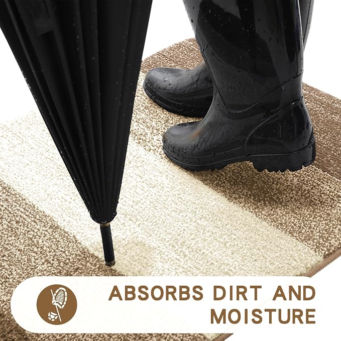 Kitinjoy Indoor Outdoor Door Mat, 36x24 Non-Slip Absorbent Dirt Trapper - Image 2
