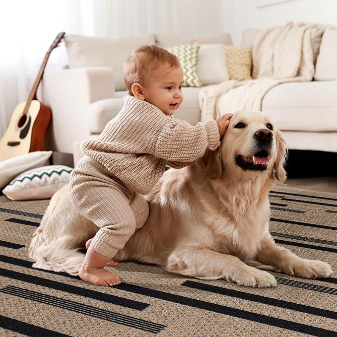 Tangsoo Modern Easy Jute Rug 5x7 Large Washable Area Rugs - Image 8