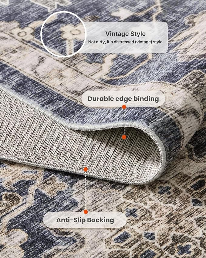AMADA HOMEFURNISHING 8x10 Washable Area Rug, Low-Profile Large Area Rug - Image 6